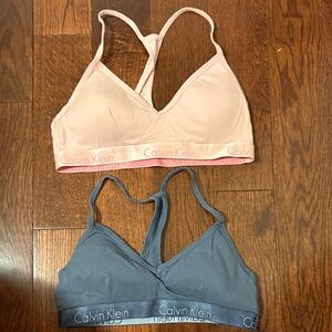 Calvin Klein Pink and Blue Bralette Set